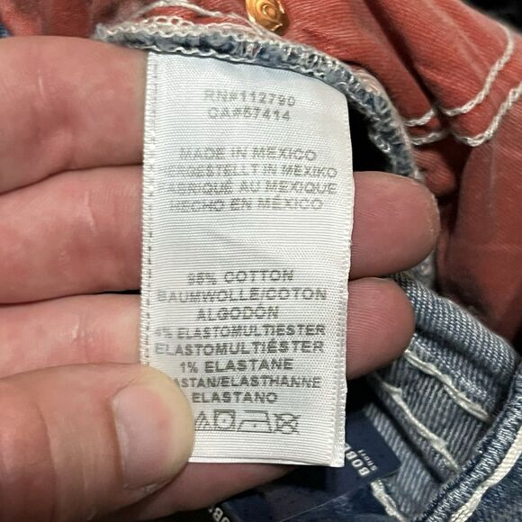 True Religion Bobby Super T Denim Shorts Cut Off Raw Hem Women’s Size 12 - NWT - Picture 6 of 12